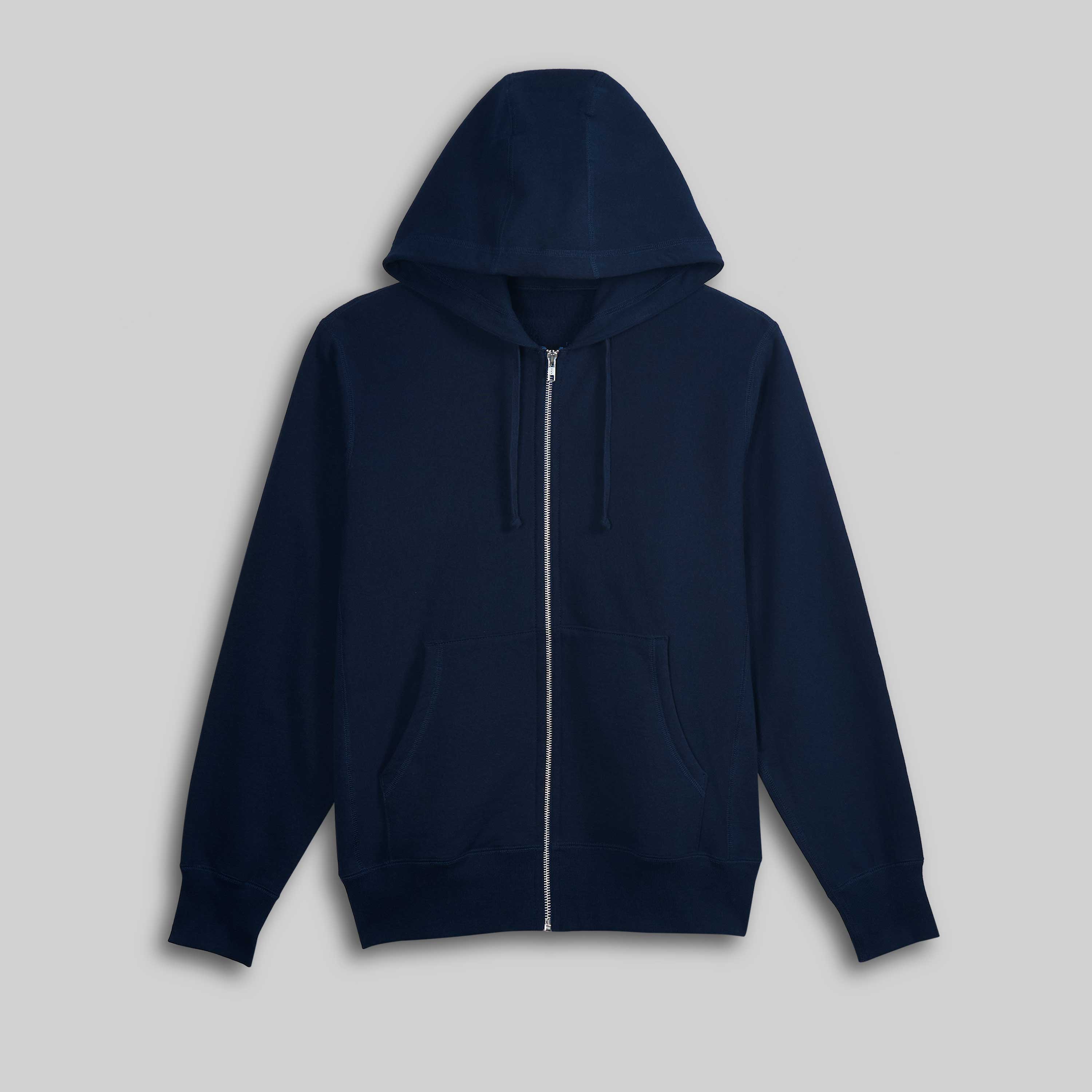 Blank Full Zip Up Hoodie Navy 400 GSM – House Of Blanks