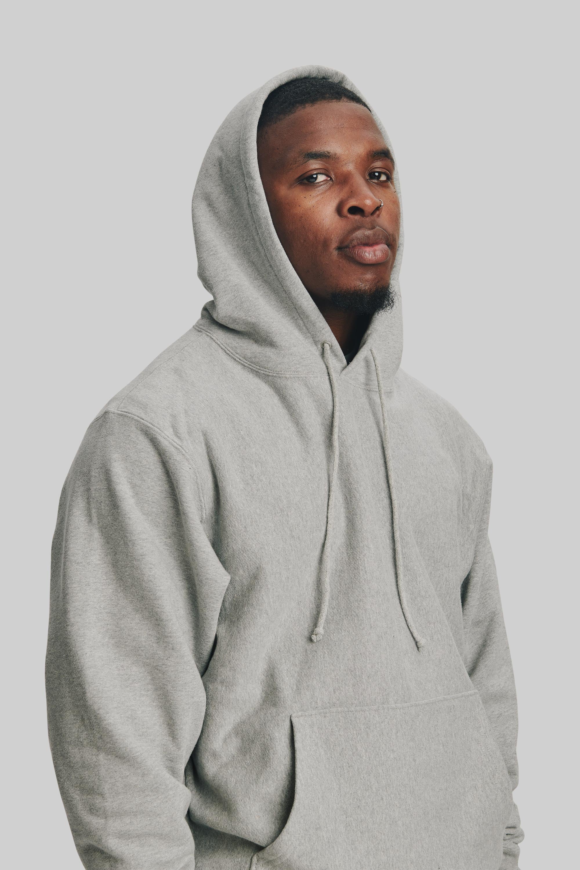 Gray hooded sweatshirt clearance