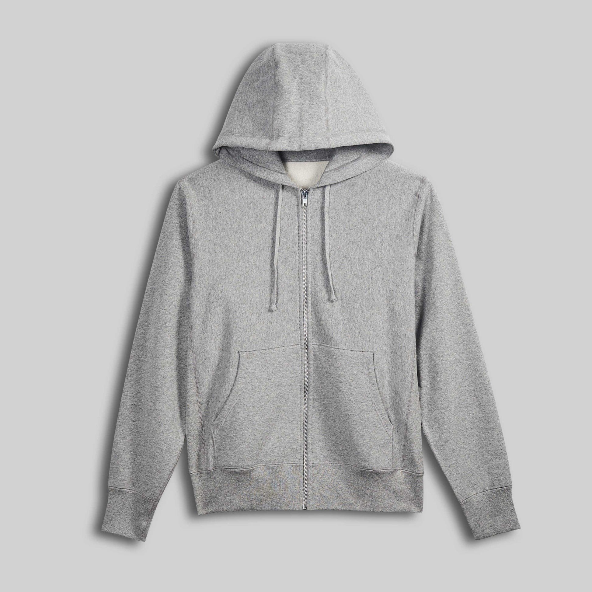 Blank Full Zip Up Hoodie Heather Grey 400 GSM – House Of Blanks